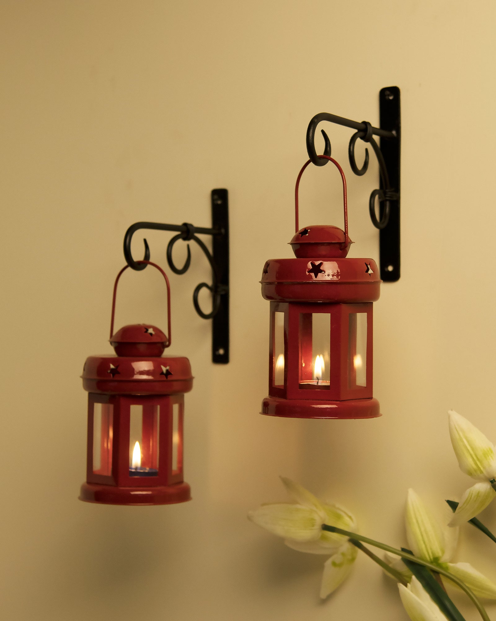 Wall Star Light Decorative Metal Lantern Indoor/Outdoor Hanging Lanter –