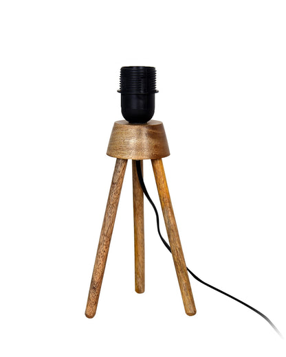 Wood Tripod Small Table Lamps, Rustic Antique Dimmable Bedside Lamp with Linen Lampshade, Nightstand Lamp for Nursery, Bedroom, Kid Room, Living Room,