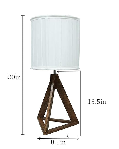 Industrial French Country Rustic Bedside Desk Nightstand Lamp for Bedroom Living Room Office College Bookcase, Dark Burn Finish, Triangle