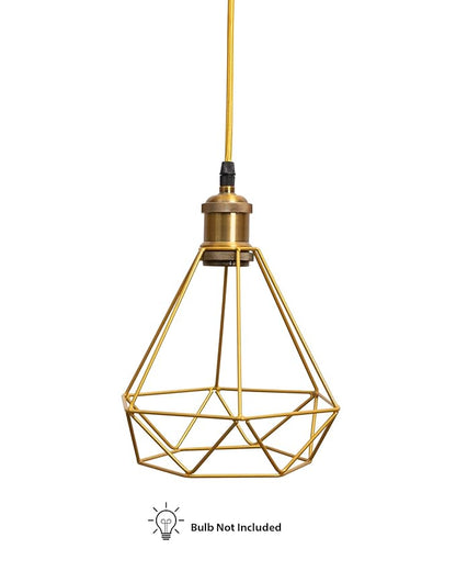 Lighting Golden Metal Cage Lampshade for Pendant Light With Antique handcraft brushed Holders Hanging Lighting Cord Fixture Farmhouse Bedroom Dining Room Decoration