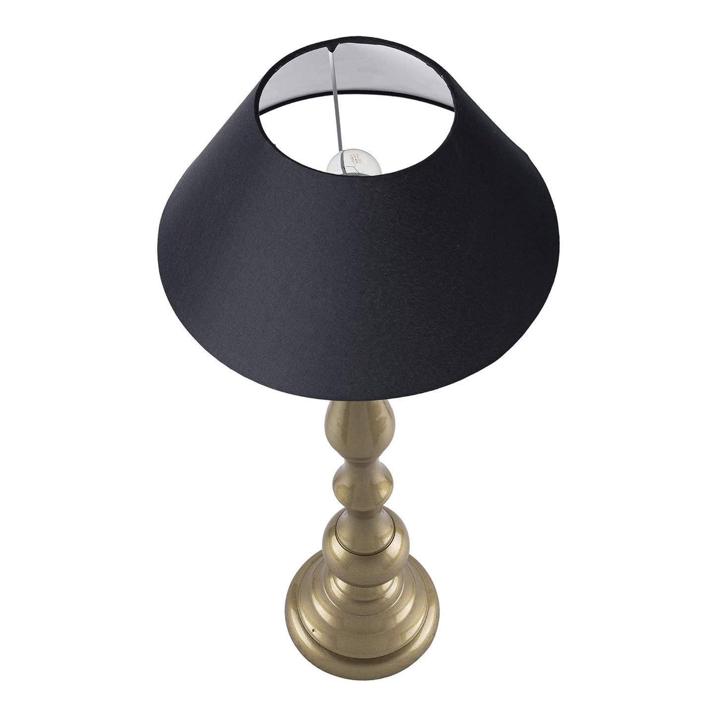 Teardrop gold brushed lamp with shade