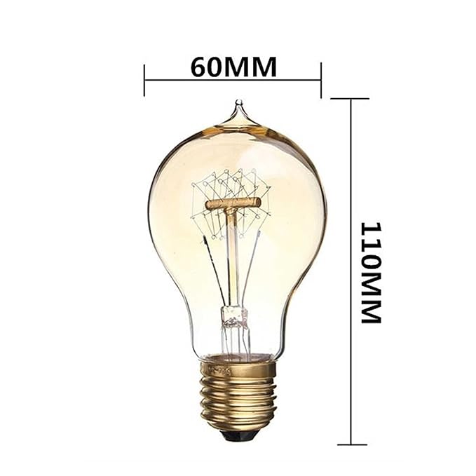 Filament A19 Vintage Edison Light Bulb, Quad-Loop Antique hanging light, E27 Base