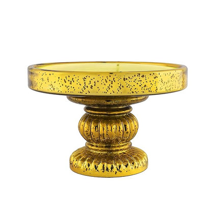 Antique Golden Glass Cake Stand With glass dome, dessert/cupcake display stand, 20 cm