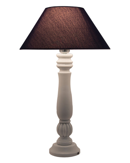 Classic Victorian White Wood Table Lamp With Shade