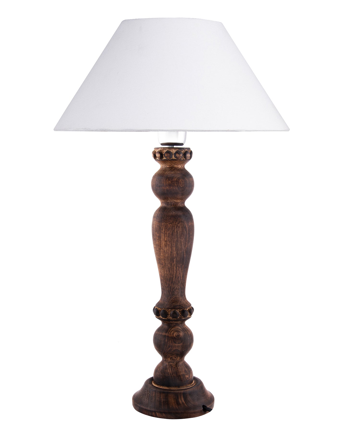 Classic Victorian Black Wood Table Lamp With Shade