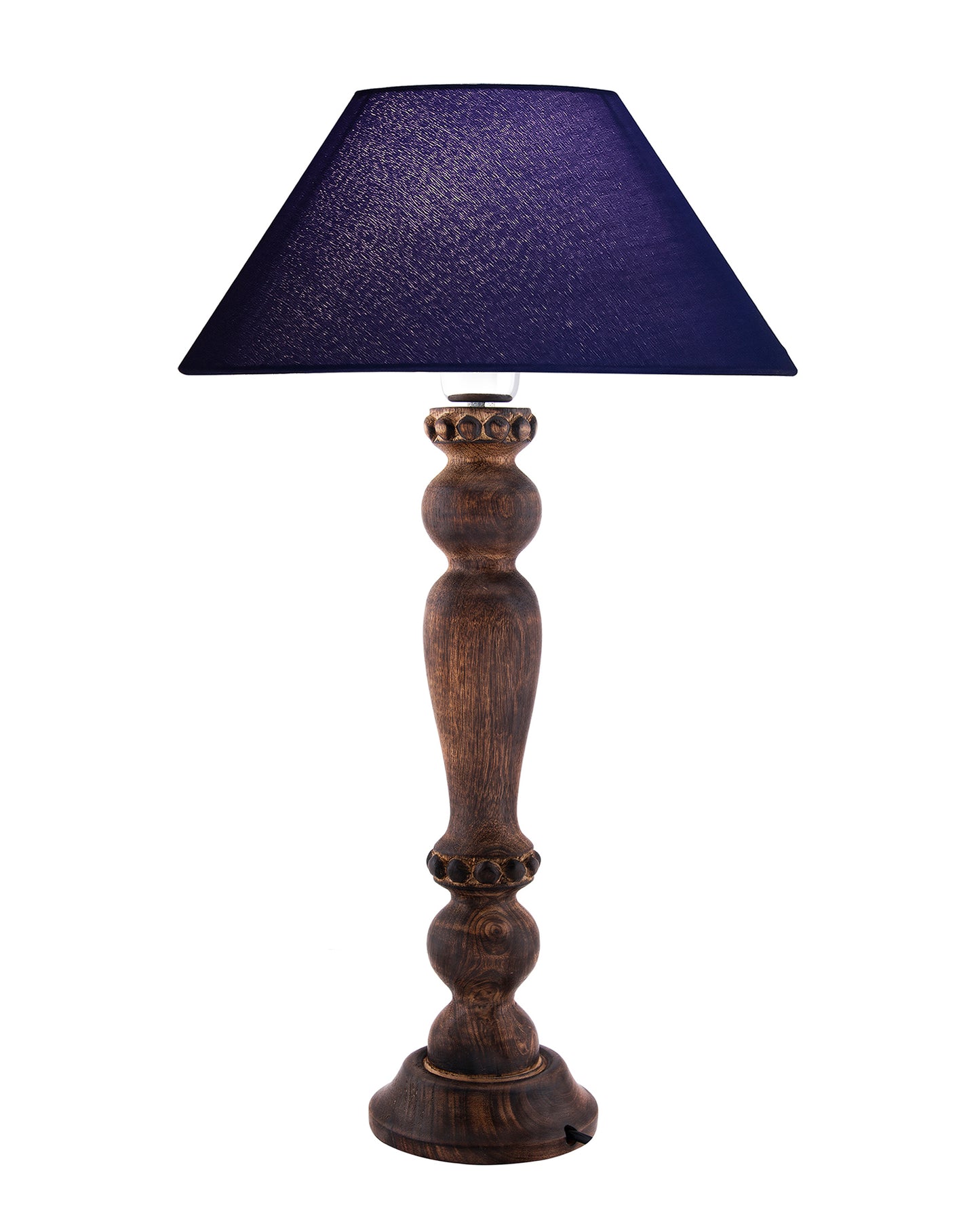 Classic Victorian Black Wood Table Lamp With Shade