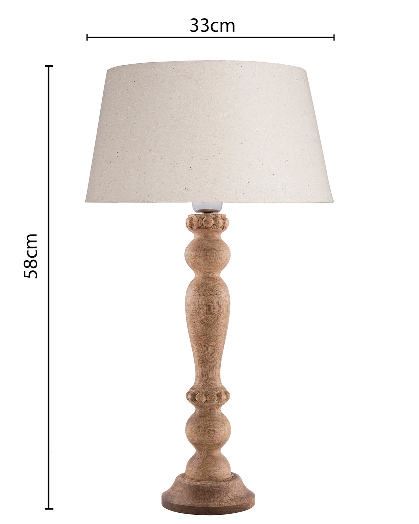 Eureka Polka Natural Wood Table Lamp With Shade