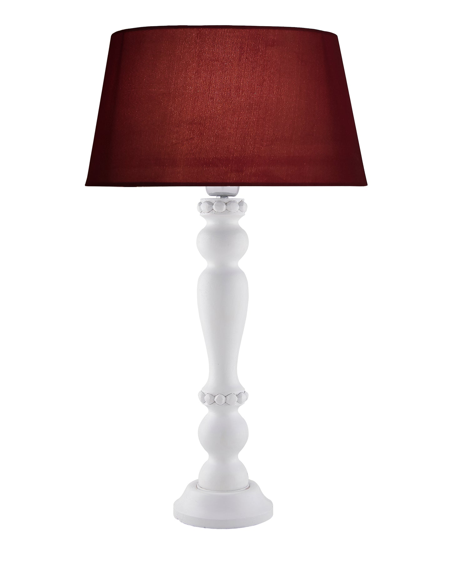 Eureka Polka White Wood Table Lamp With Shade