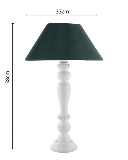 Eureka Polka White Wood Table Lamp With Shade