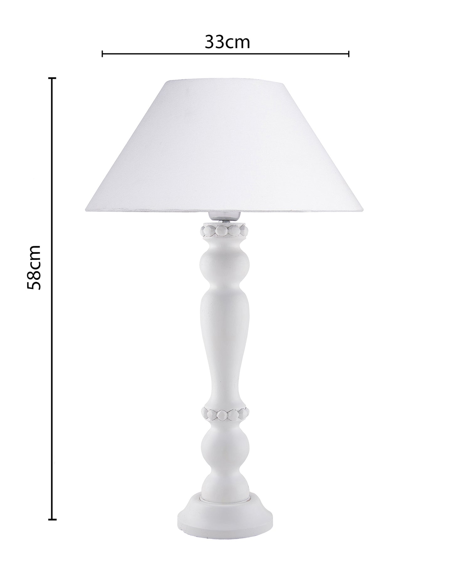 Eureka Polka White Wood Table Lamp With Shade