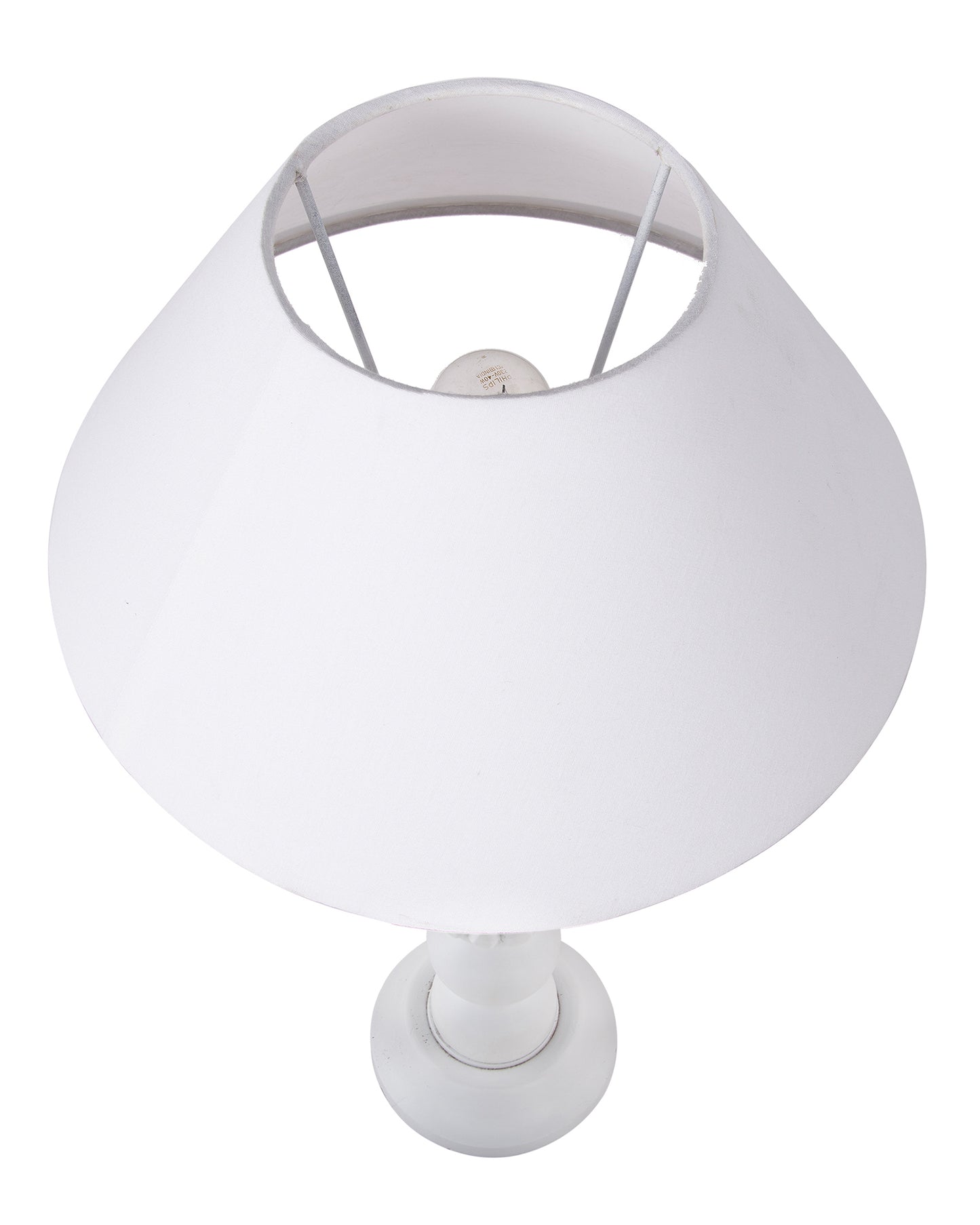 Eureka Polka White Wood Table Lamp With Shade