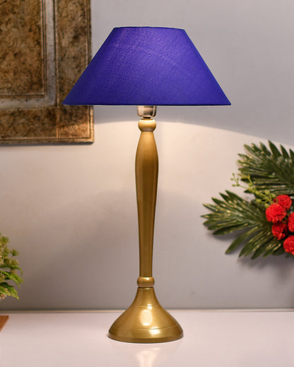 Royal Ovoid gold brushed lamp with shade