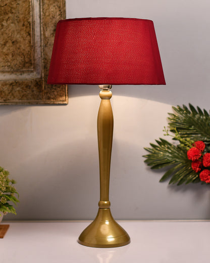 Royal Ovoid gold brushed lamp with shade