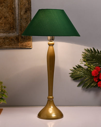 Royal Ovoid gold brushed lamp with shade