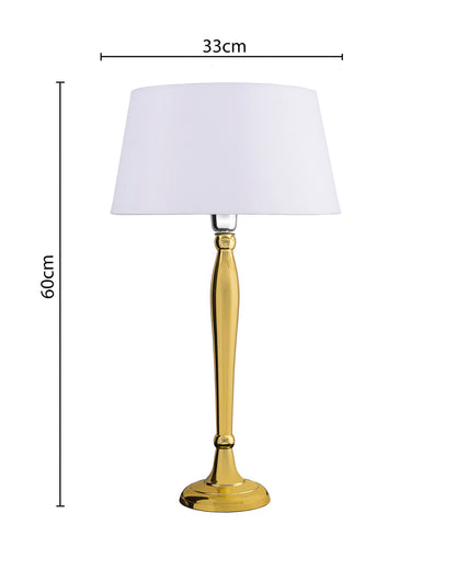 Royal Ovoid gold brushed lamp with shade