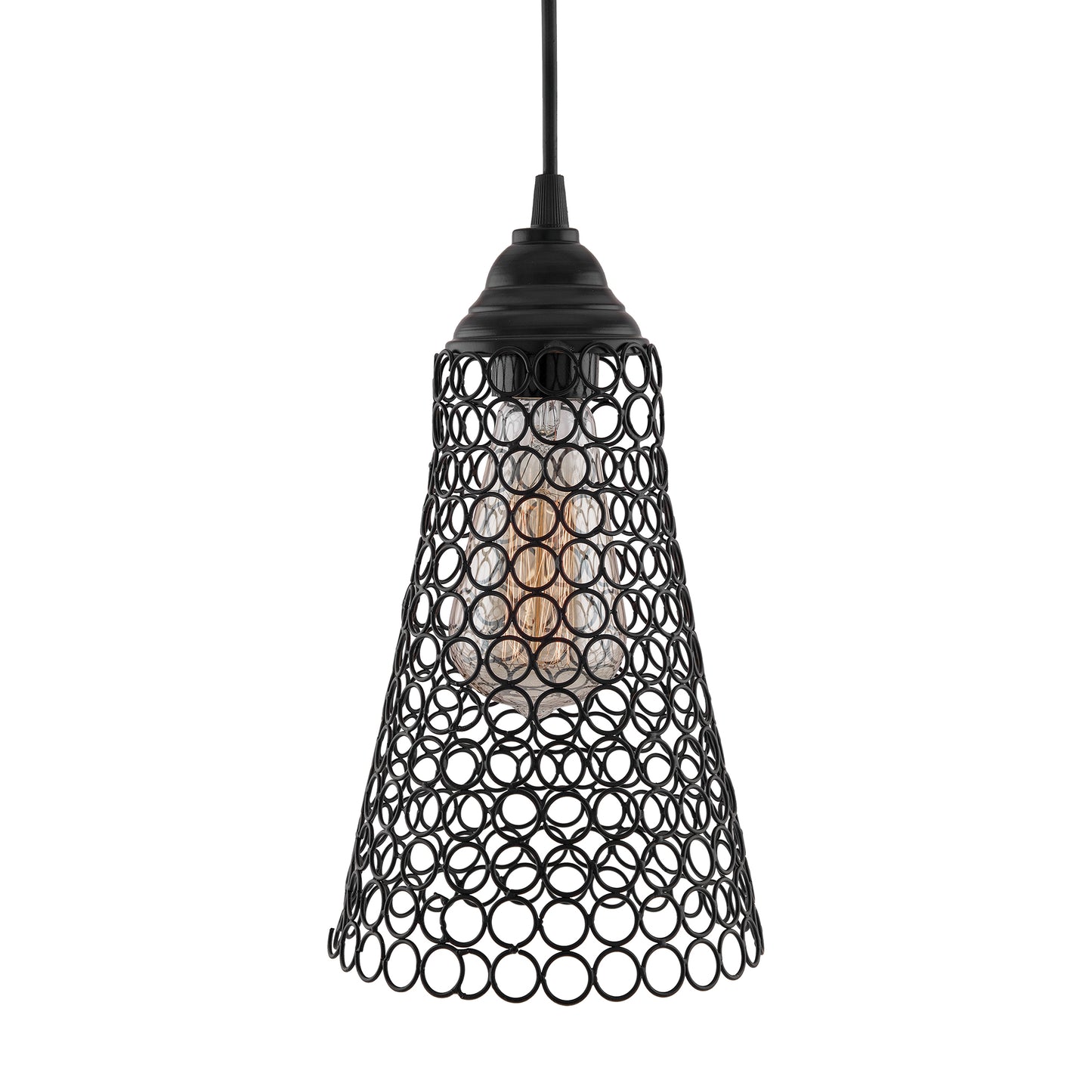 Hanging Black Steel Cone light, hanging light and fixture