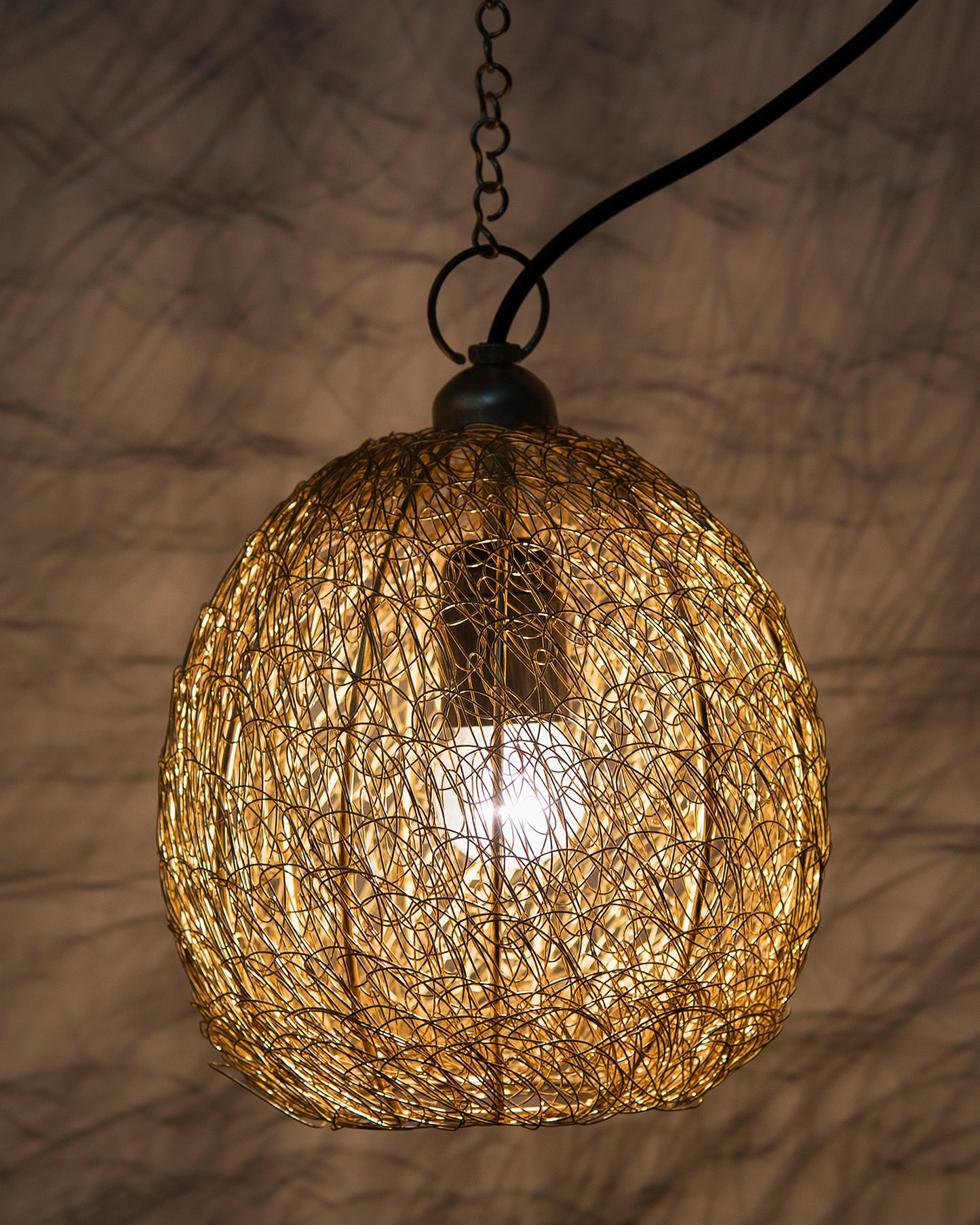 Classic twisted wire Round hanging pendant light, Hanging fixture lamp