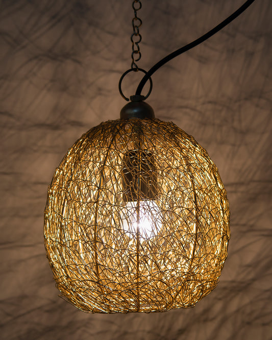 Classic twisted wire Round hanging pendant light, Hanging fixture lamp