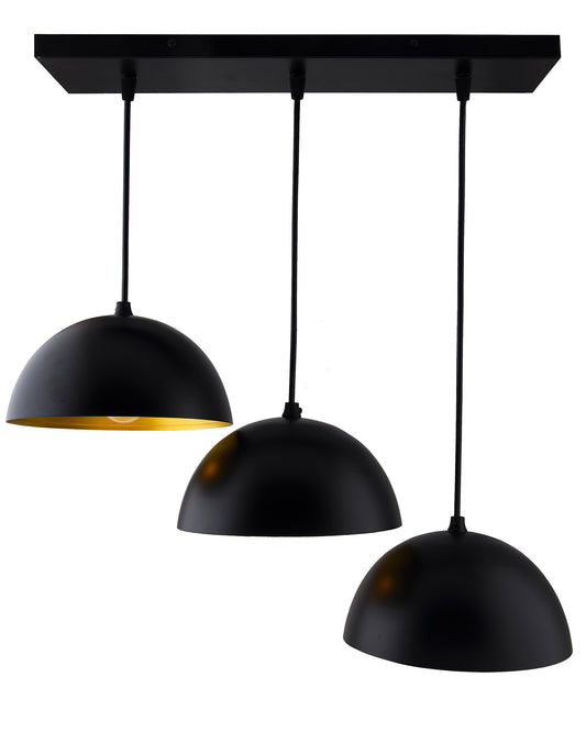 3-lights Linear Cluster Chandelier Black 8" Pendant hanging Pendant Light, kitchen area and dining room light