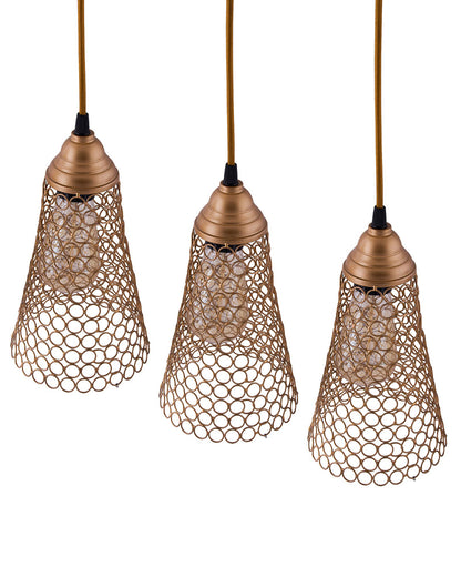 3-lights Linear Cluster Chandelier Cone hanging Pendant Light, kitchen area and dining room light