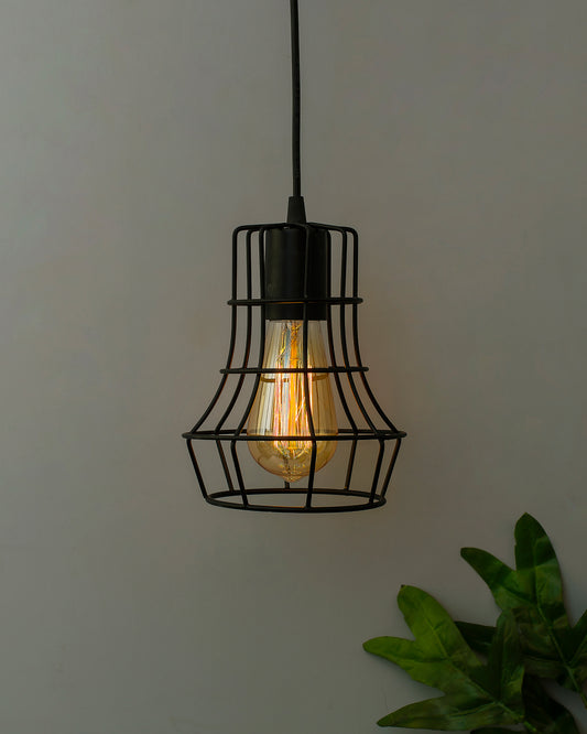 E27 Ediosn Vintage Black Metal Crown Hanging Light, Pendant Ceiling Light Lamp