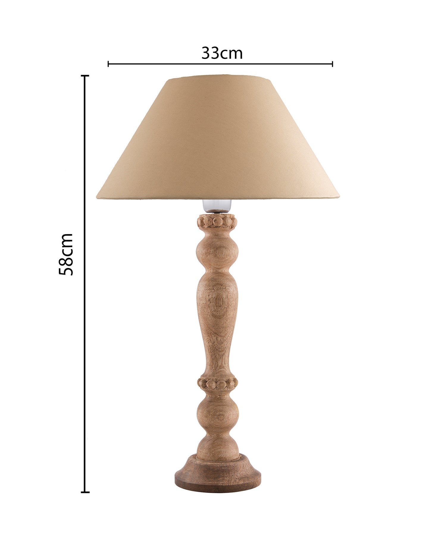 Eureka Polka Natural Wood Table Lamp With Shade