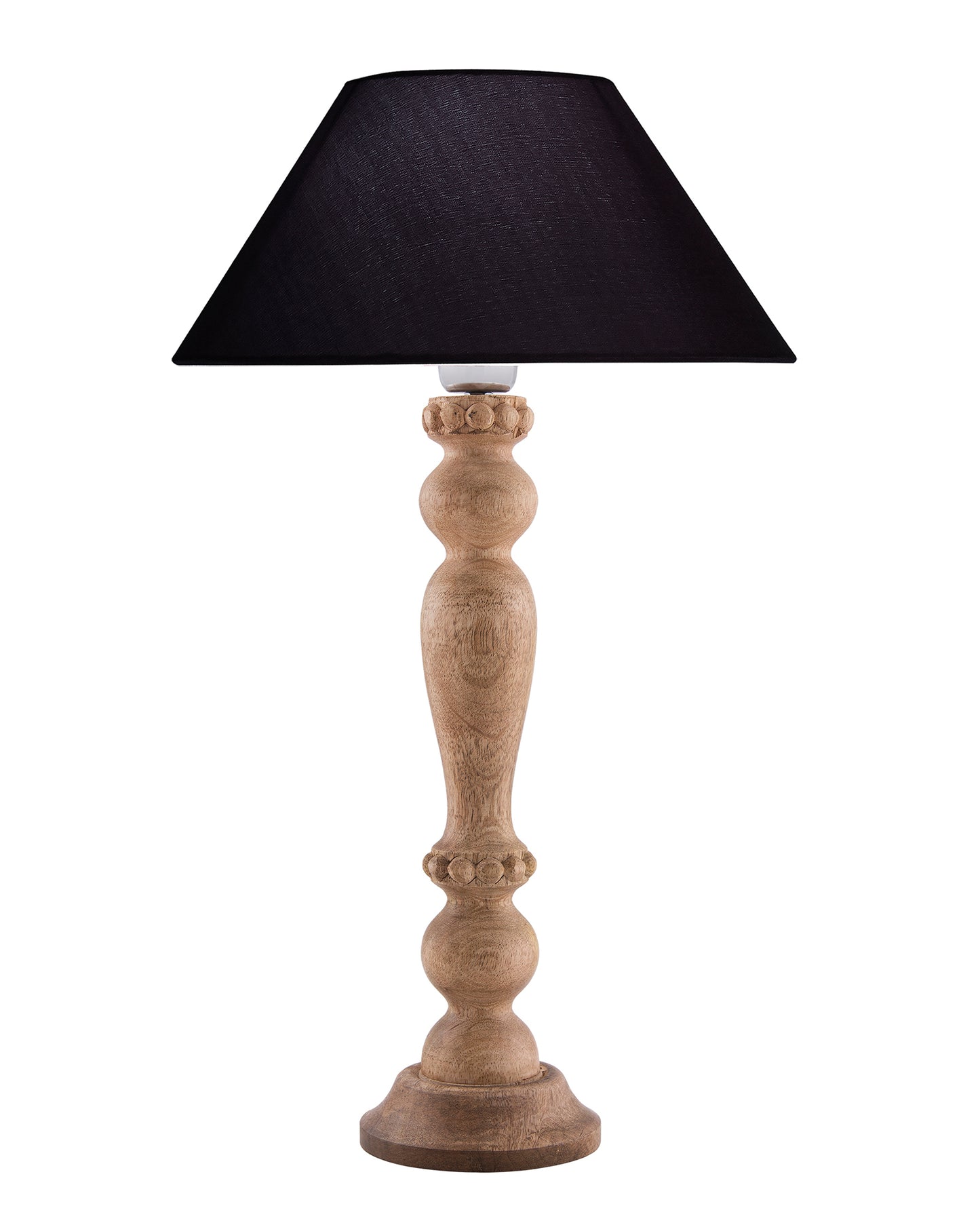 Eureka Polka Natural Wood Table Lamp With Shade