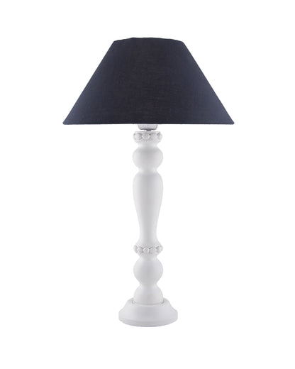 Eureka Polka White Wood Table Lamp With shade