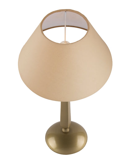 Classic Cubist Gold Brushed Lamp with Shade