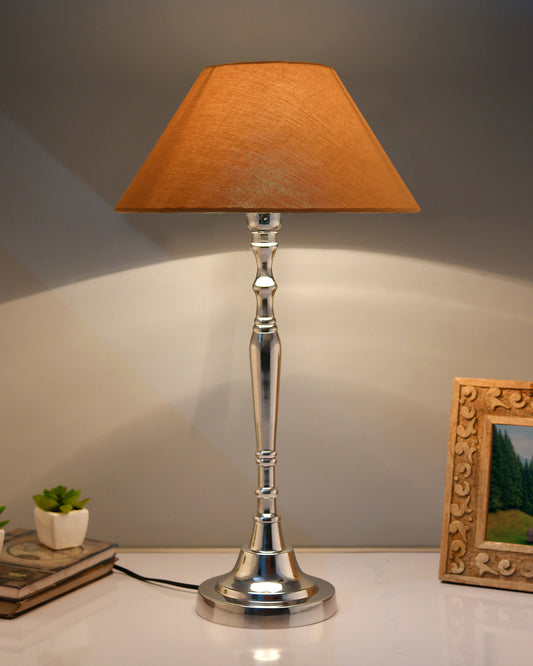 Imperial nickel brushed lamp with shade