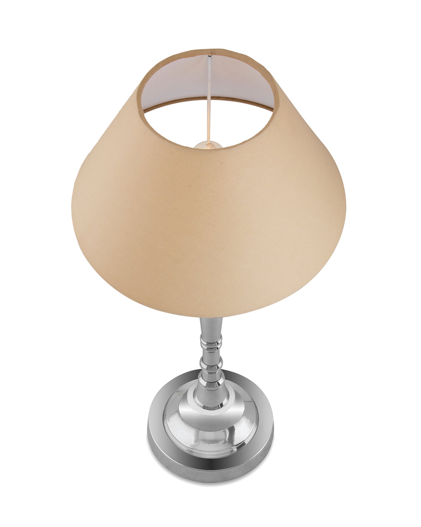 Imperial nickel brushed lamp with shade