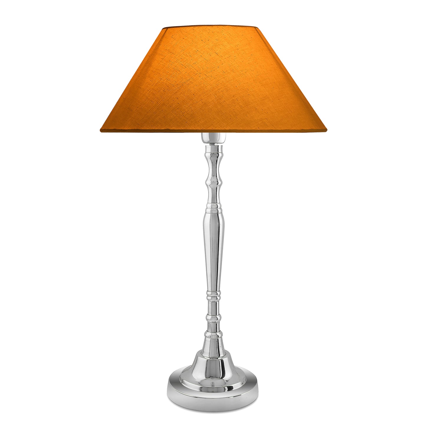 Imperial nickel brushed lamp with shade