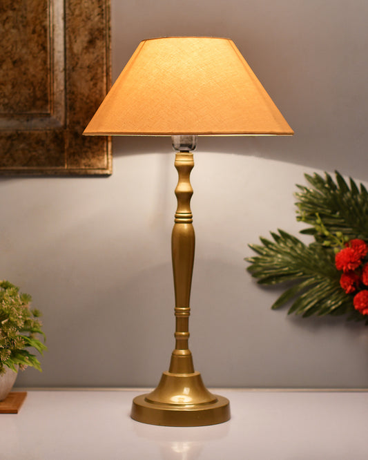 Imperial nickel brushed lamp with shade