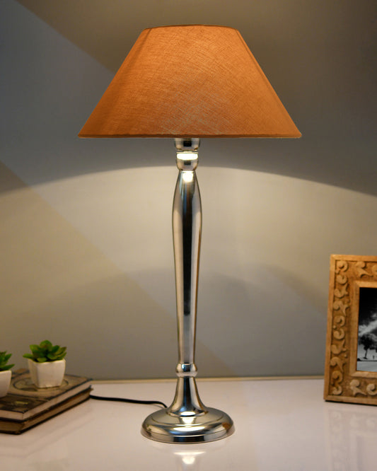 Imperial gold brushed lamp with shade