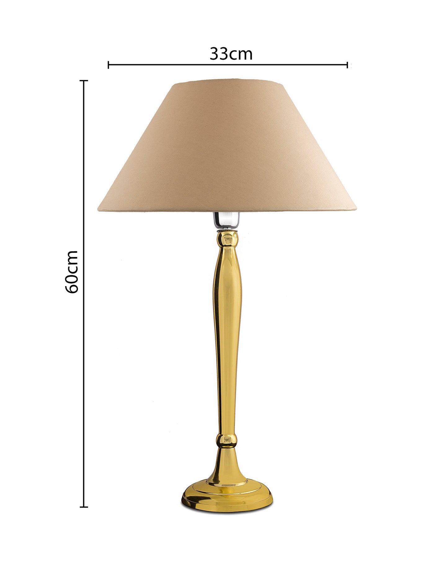 Royal Ovoid gold brushed lamp with shade