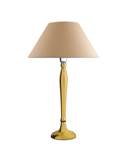 Royal Ovoid gold brushed lamp with shade