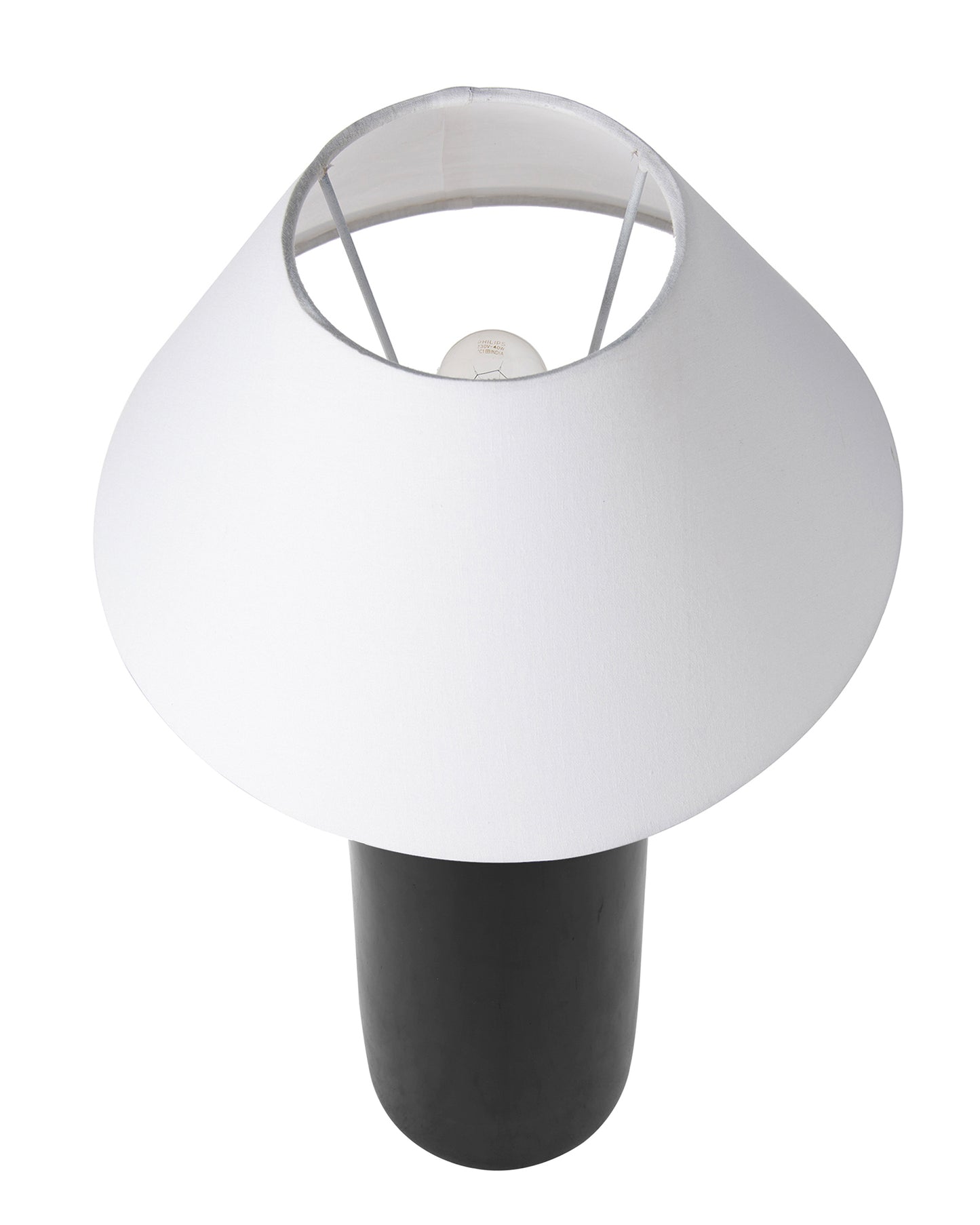 Ceramic Base Black Table Lamp with Cone Shade, LED Bulb