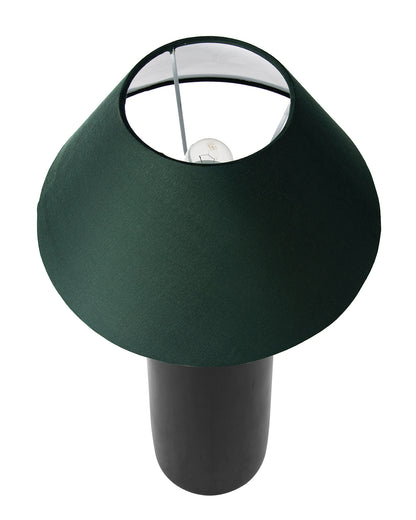 Ceramic Base Black Table Lamp with Cone Shade, LED Bulb