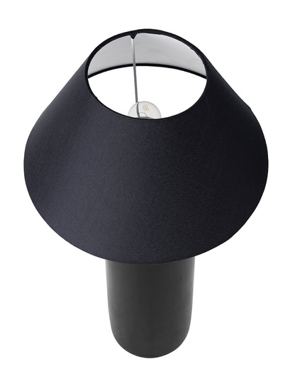 Ceramic Base Black Table Lamp with Cone Shade, LED Bulb