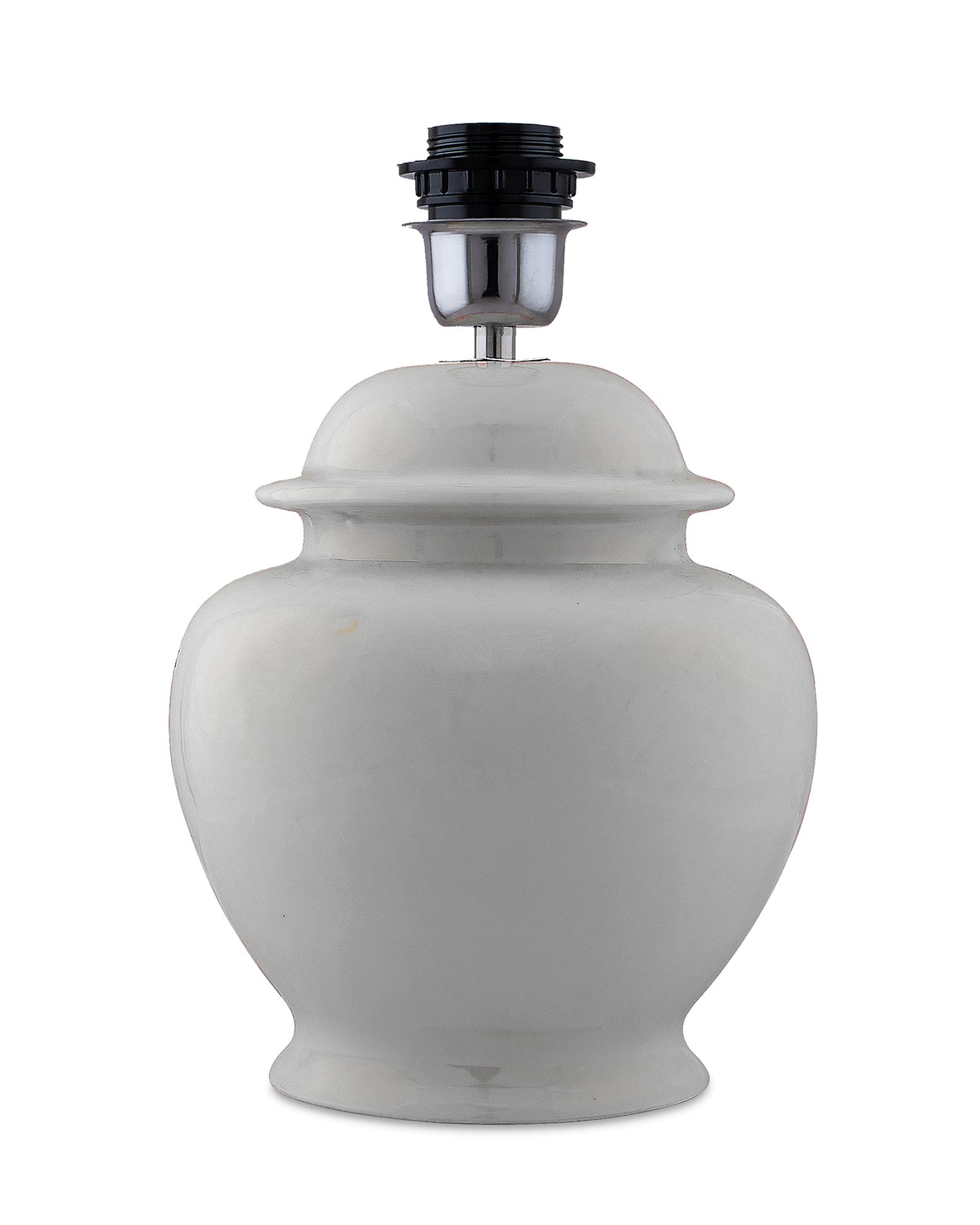 Ceramic Pot Shaped Base White Table Lamp with Drum Shade, LED Bulb