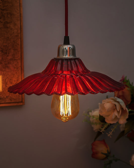 Industrial vintage E27 Colored Glass pendant Lampshade, Filament/LED hanging ceiling light,