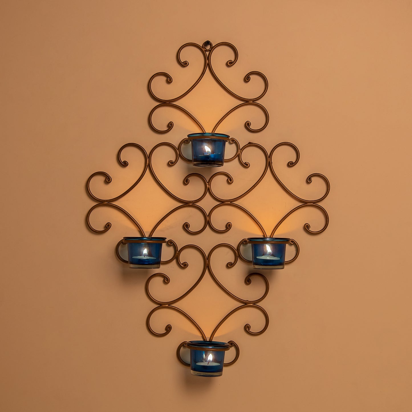 4-Votive Victorian Black Iron Wall Sconce Candle Holder,Candle Wall art