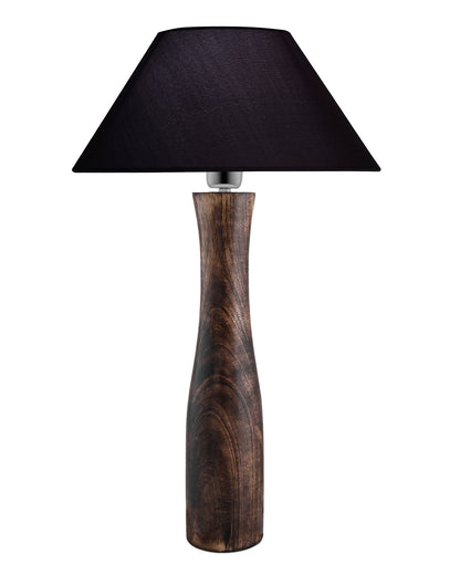 Antique Solid Timber Turned table lamp with Cone Shade