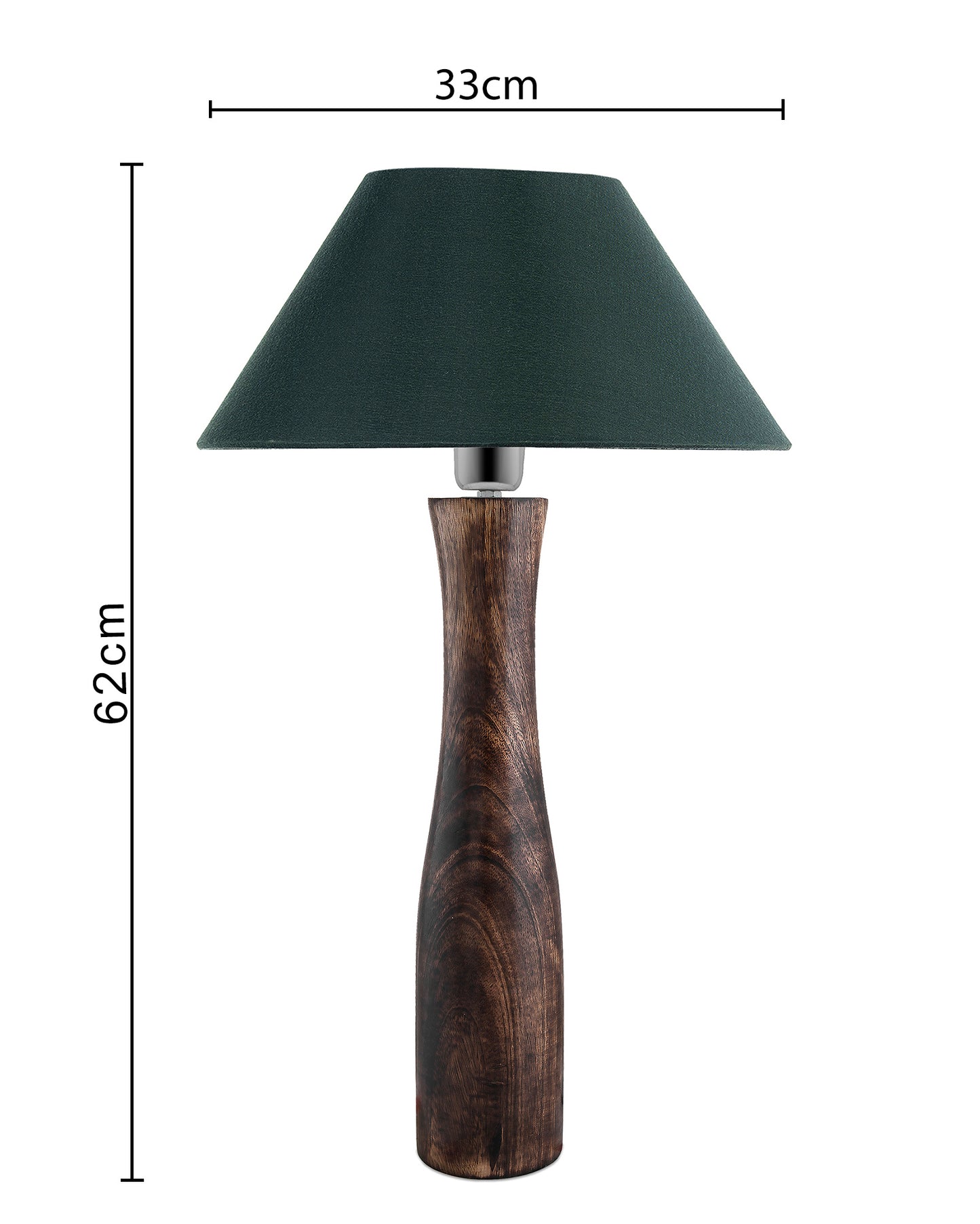 Antique Solid Timber Turned table lamp with Cone Shade