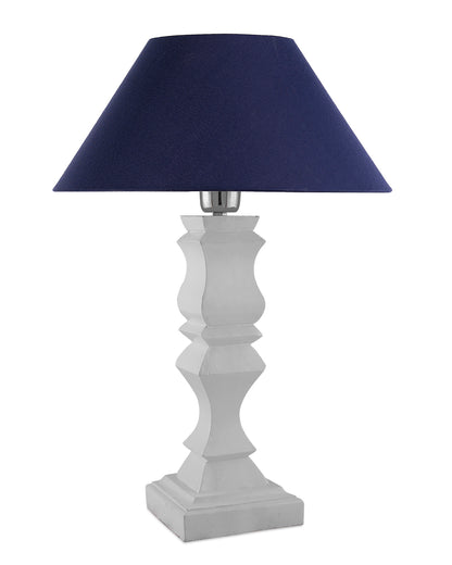 Classic Cube Cut White Table Lamp with Cone Shade