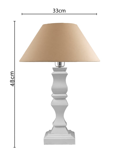 Classic Cube Cut White Table Lamp with Cone Shade