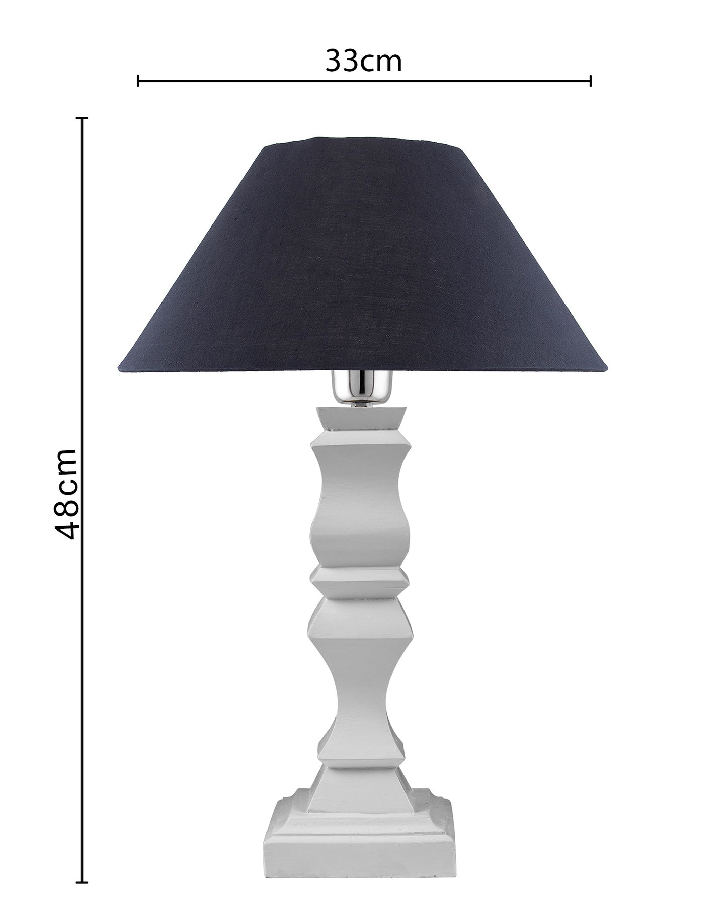 Classic Cube Cut White Table Lamp with Cone Shade