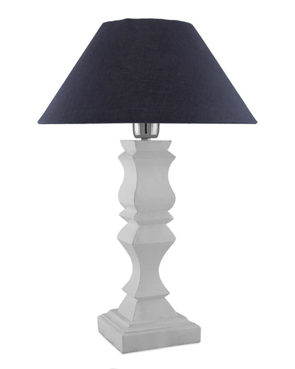 Classic Cube Cut White Table Lamp with Cone Shade