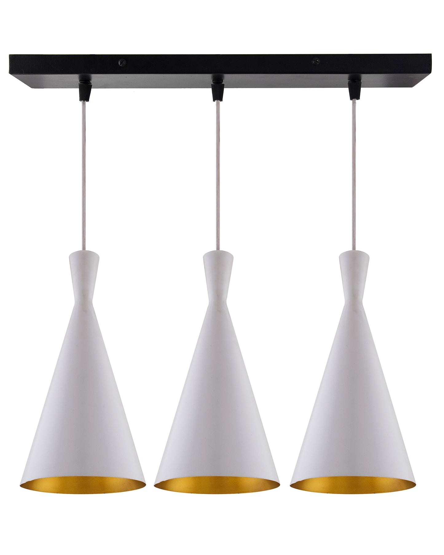 3-Lights Linear Cluster Chandelier Modern Inverted Cone Shaped hanging Light, E27 Holder, Decorative,URBAN Retro, Nordic Style