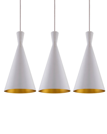 3-Lights Linear Cluster Chandelier Modern Inverted Cone Shaped hanging Light, E27 Holder, Decorative,URBAN Retro, Nordic Style